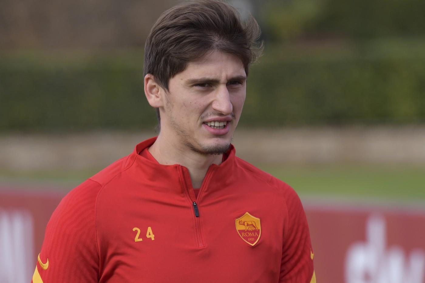 Kumbulla a Trigoria, di LaPresse