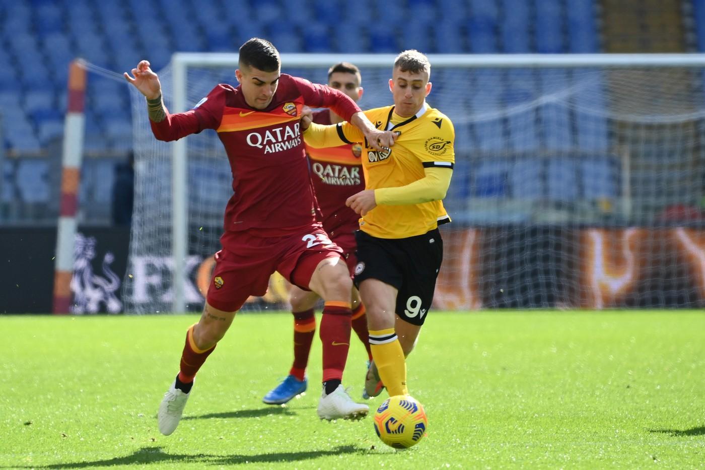 Gianluca Mancini in Roma-Udinese, di LaPresse