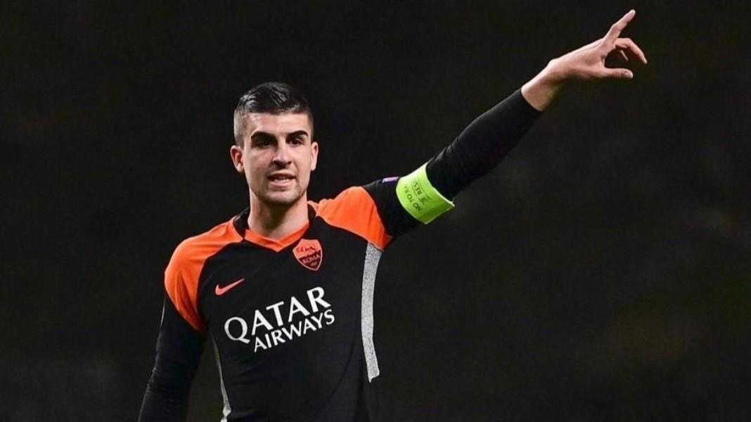 Gianluca Mancini in Braga-Roma, di LaPresse