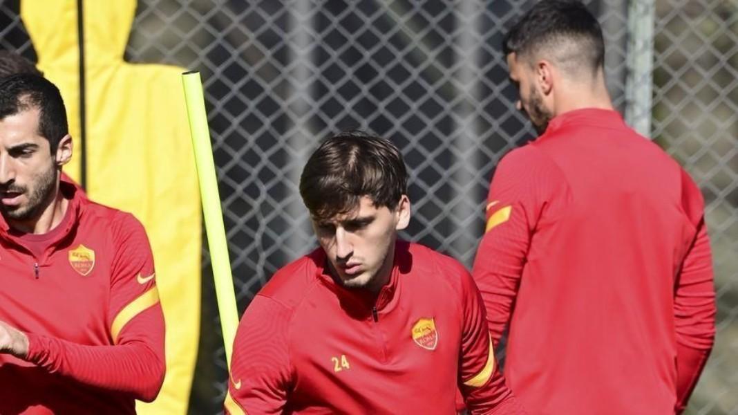 Marash Kumbulla in allenamento a Trigoria, di LaPresse