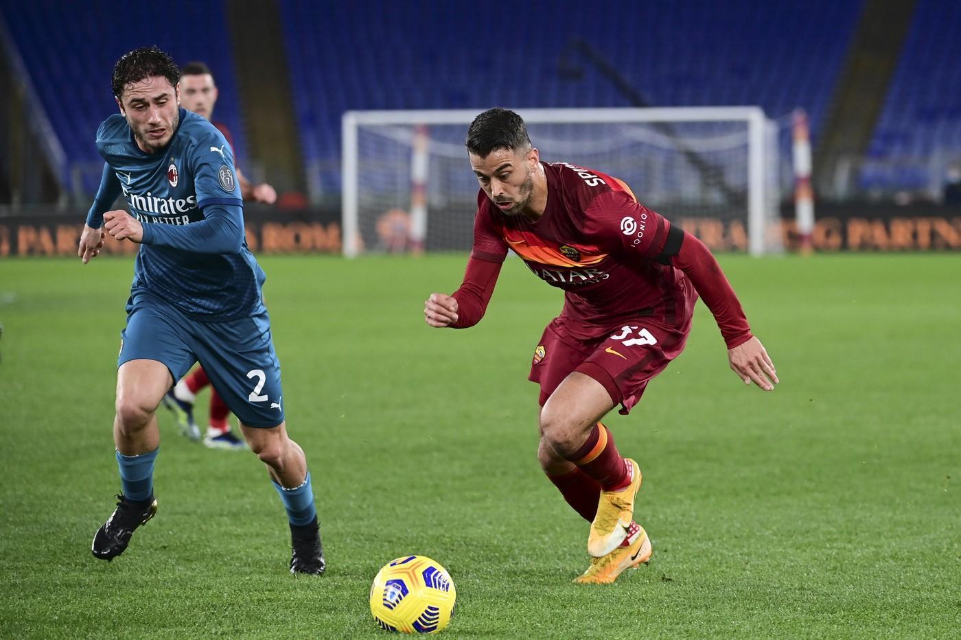 Leonardo Spinazzola durante Roma-Milan