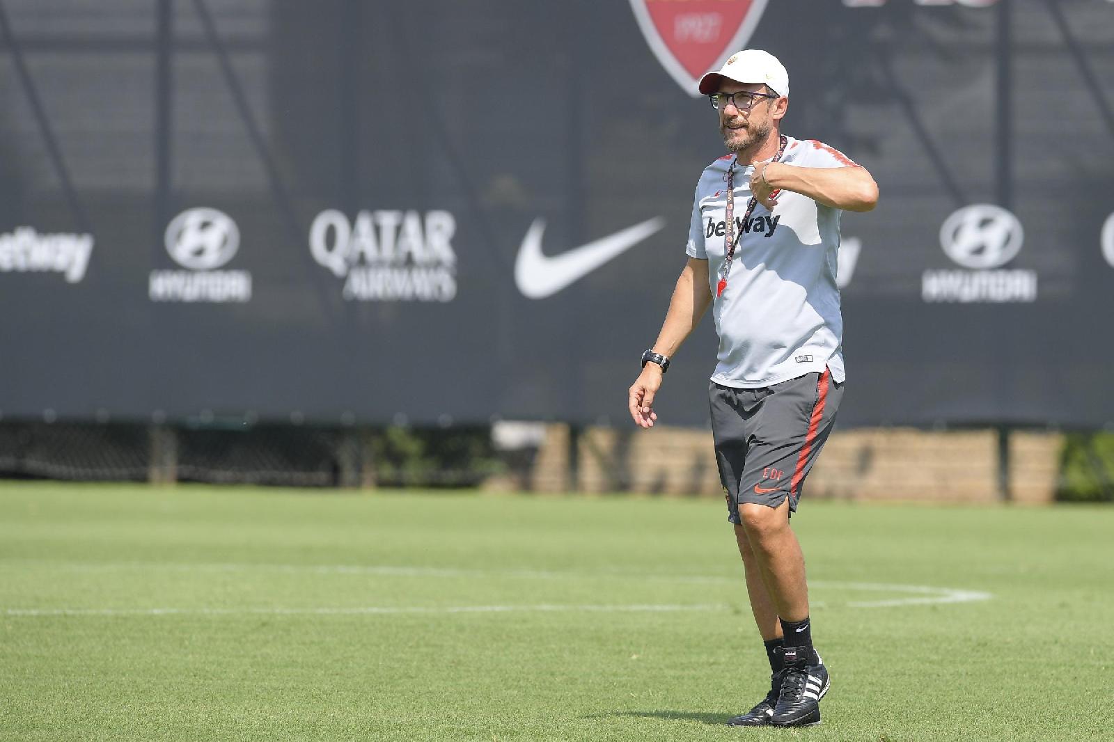 Di Francesco durante l'allenamento, di LaPresse