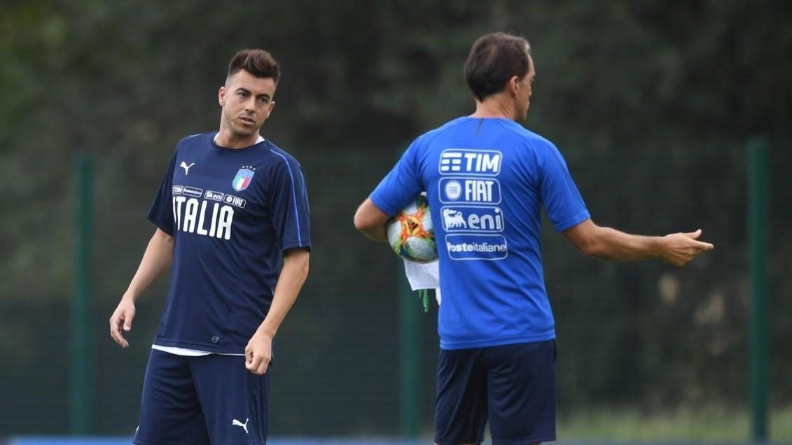 El Shaarawy con Roberto Mancini, di LaPresse