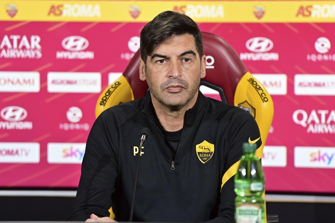 Paulo Fonseca in conferenza stampa, di LaPresse