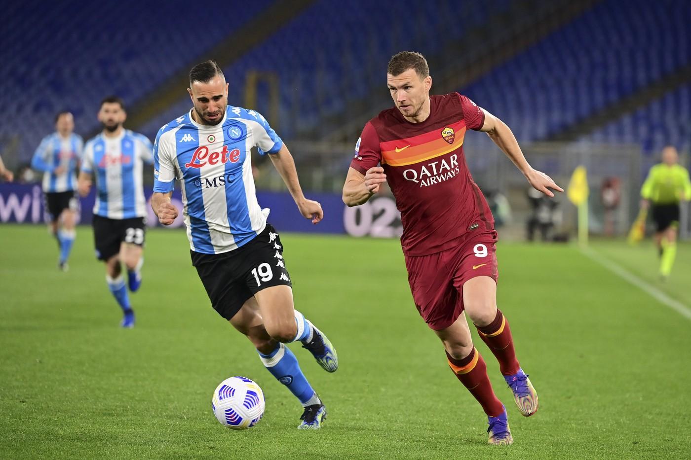 Edin Dzeko in Roma-Napoli, di LaPresse