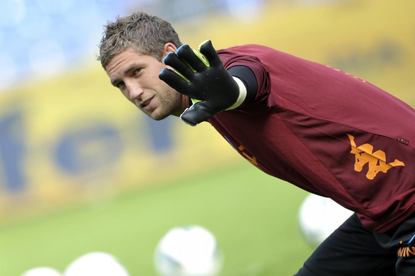 Maarten Stekelenburg con la maglia della Roma nella stagione 2011-12, di LaPresse