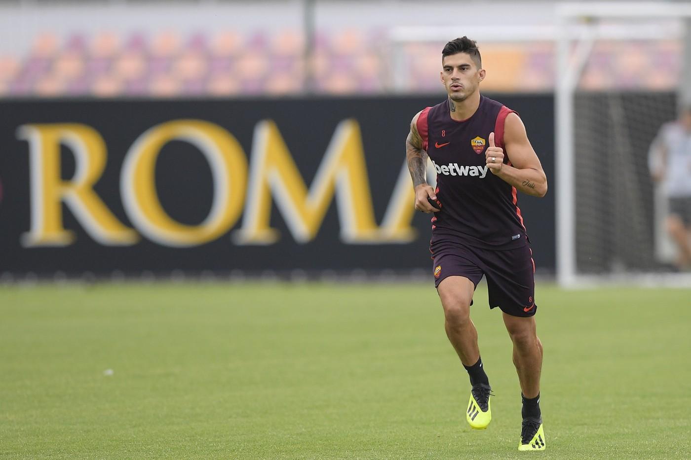 Diego Perotti a Trigoria, di LaPresse