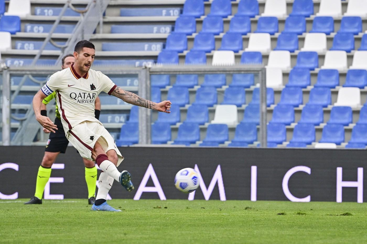 Lorenzo Pellegrini in Sassuolo-Roma, di LaPresse