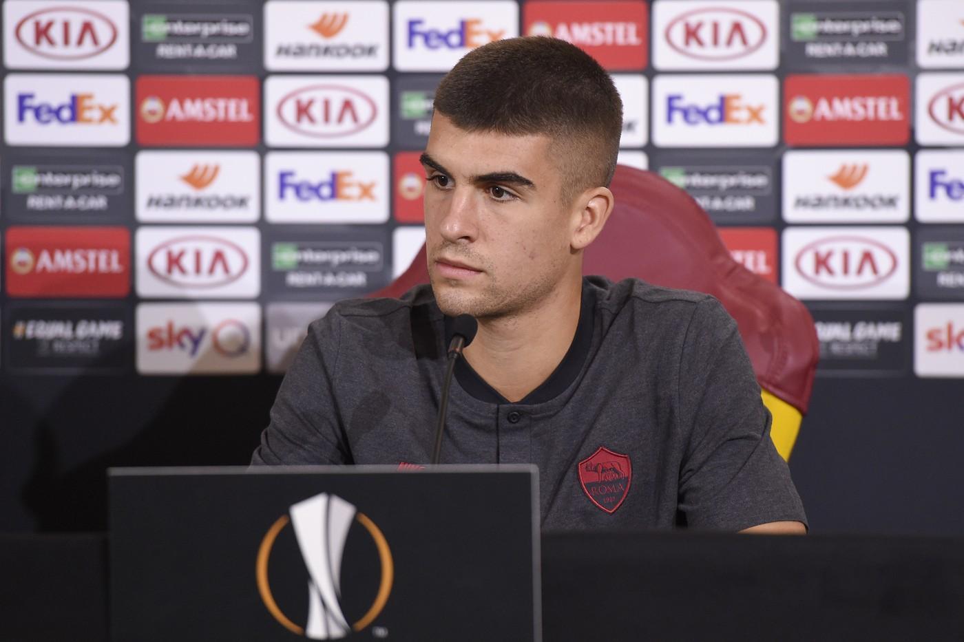 Gianluca Mancini in conferenza stampa, di LaPresse