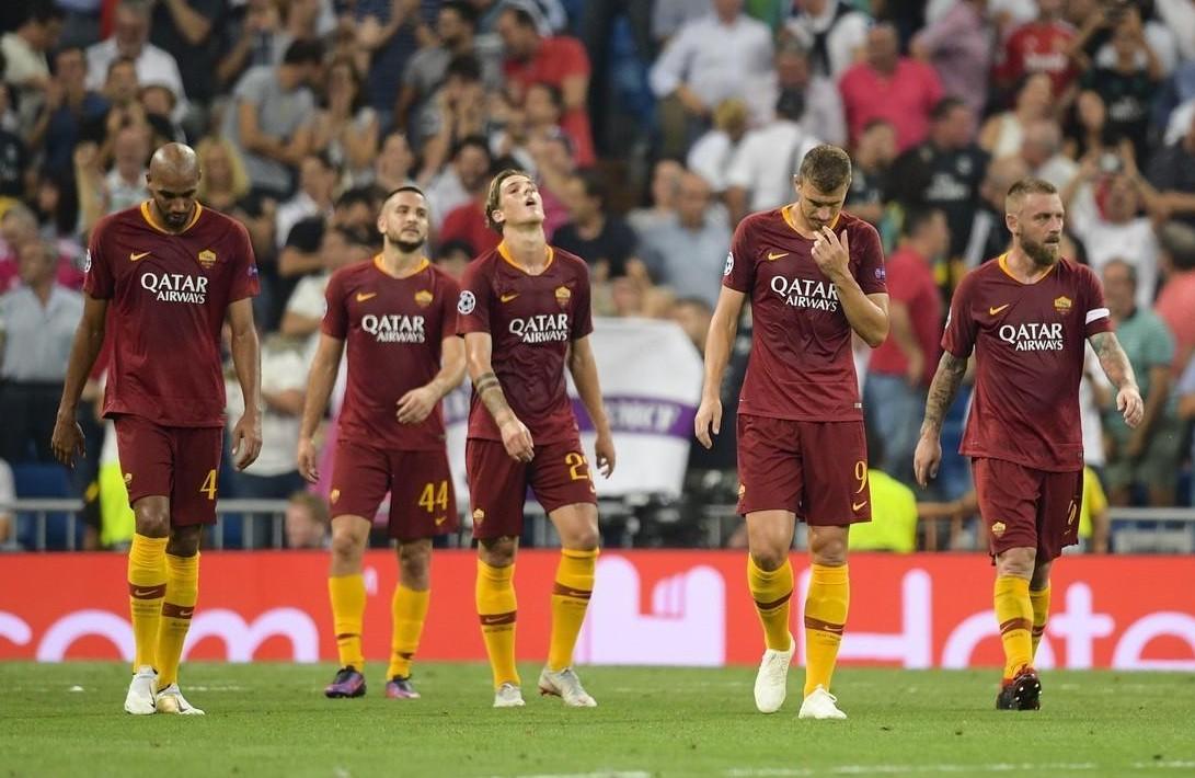 I giocatori della Roma al Bernabeu, di LaPresse