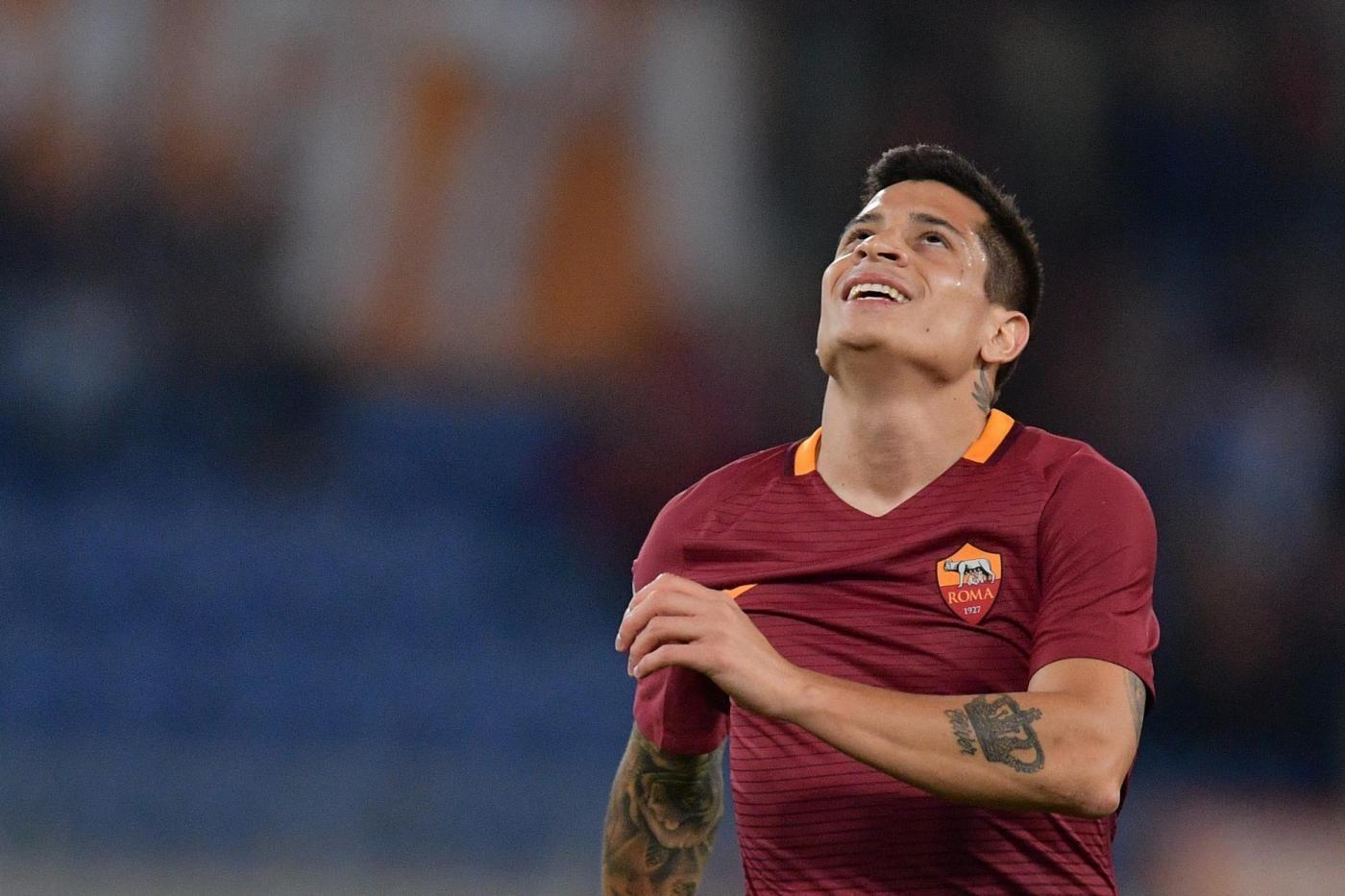 Iturbe con la maglia della Roma nel 2016, di LaPresse