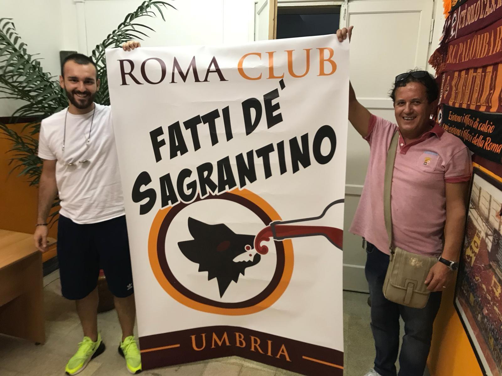 Lo striscione del neonato Roma Club Montefalco