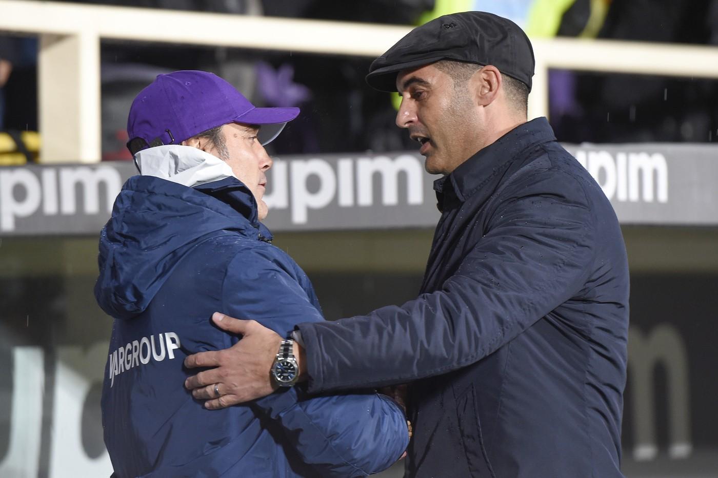 Montella e Fonseca, in occasione di Fiorentina-Roma dello scorso campionato, di LaPresse