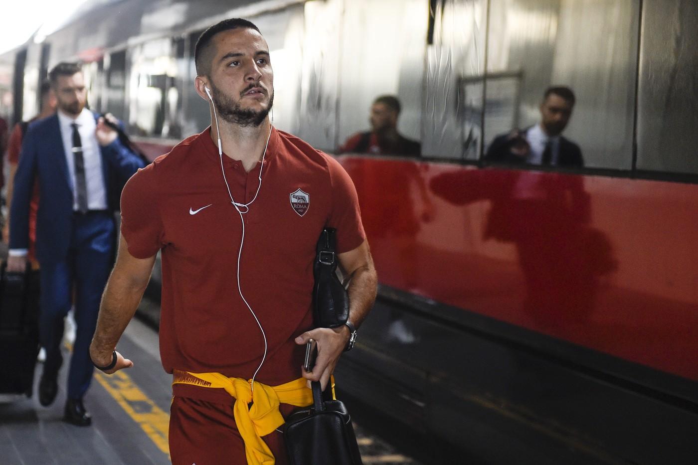 Kostas Manolas si incammina verso il vagone, di LaPresse