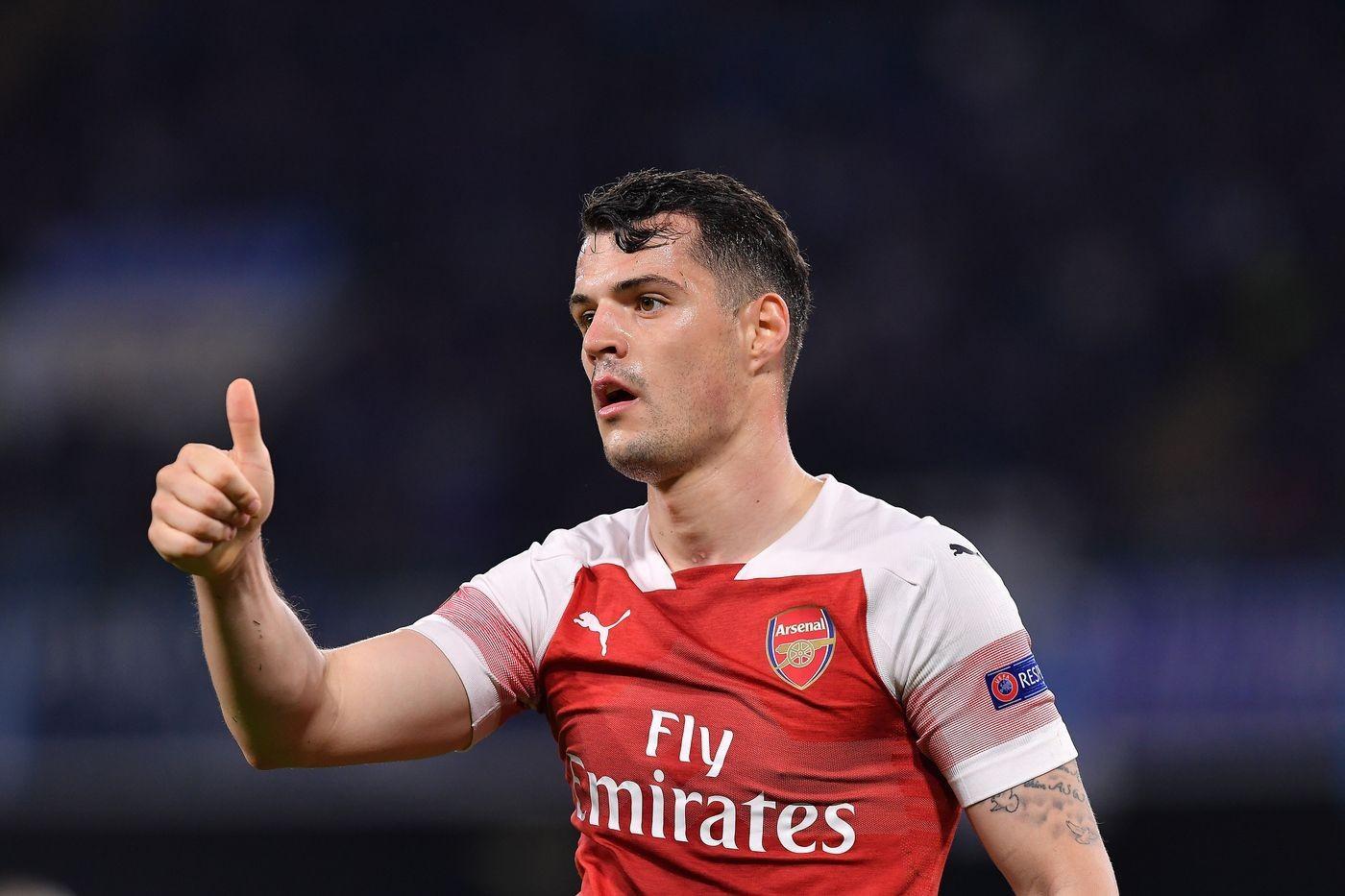 Il 28enne Xhaka con la maglia dell'Arsenal, di LaPresse