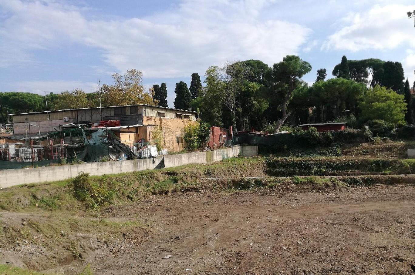 Campo Testaccio oggi: la vegetazione è stata eliminata