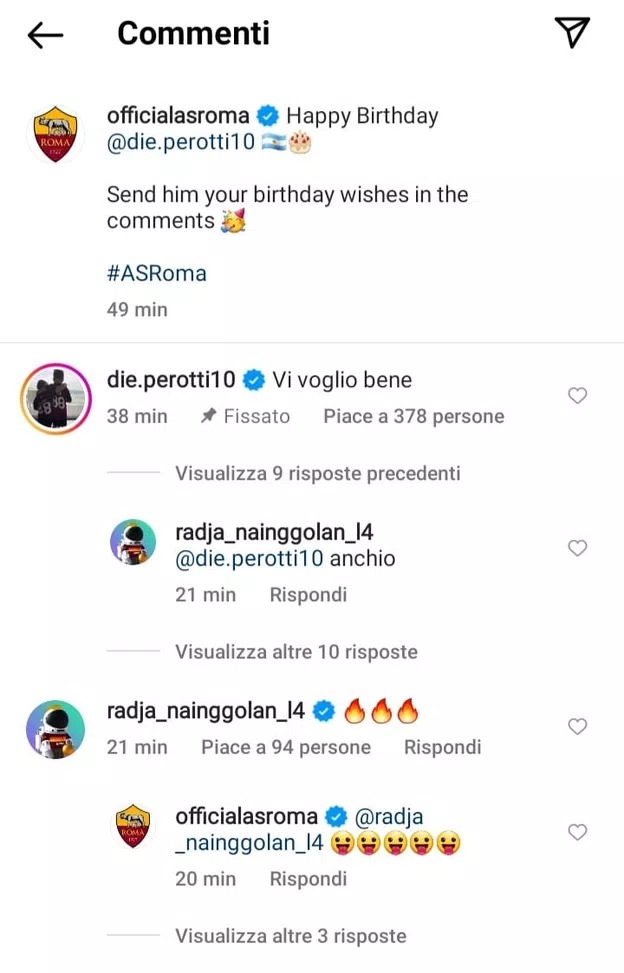 perotti risponde agli auguri della roma