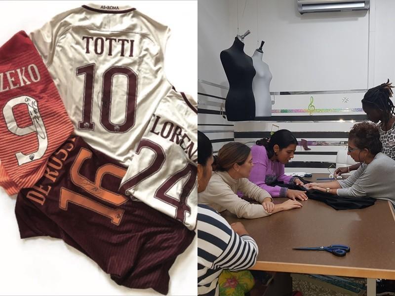 All'asta le maglie di Totti, De Rossi, Florenzi e Dzeko per le ragazze madri rifugiate