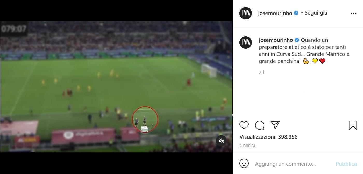 VIDEO - Mourinho condivide l'esultanza del preparatore Ferrari al gol di Veretout