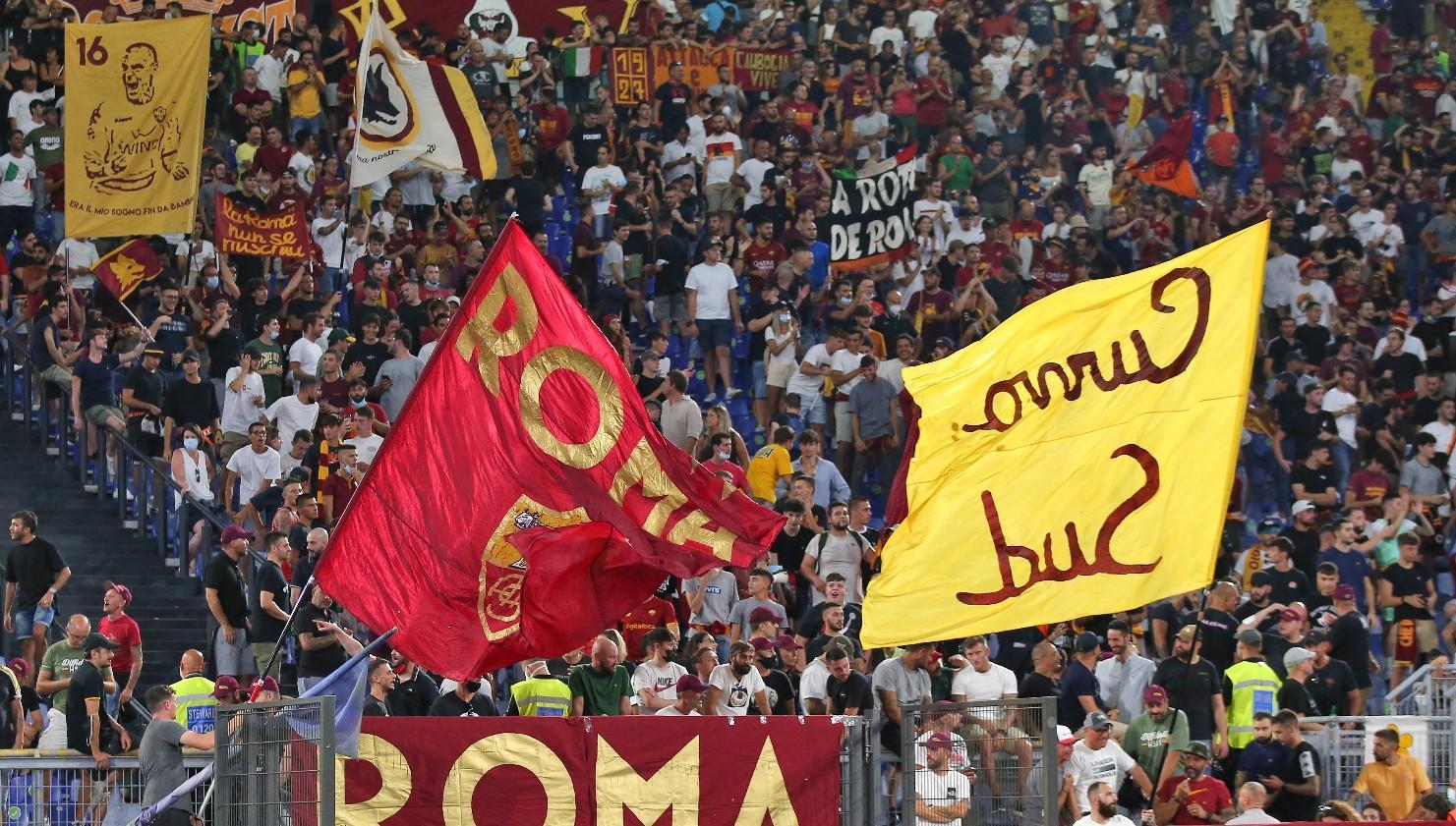 Un'immagine della Curva Sud in occasione di Roma-Fiorentina del 22 agosto, di Mancini