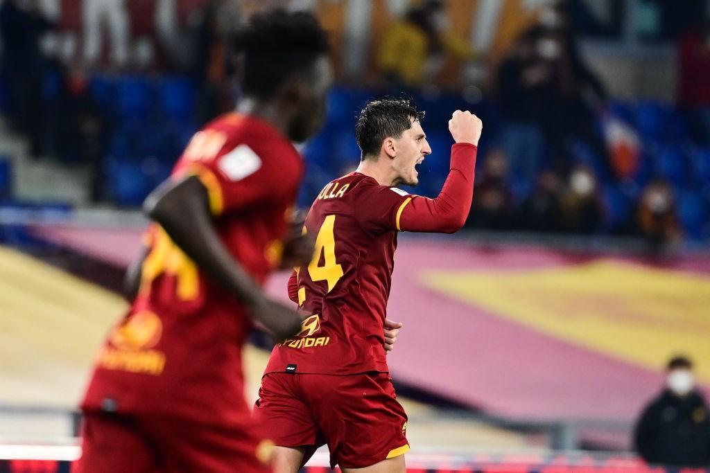 Kumbulla esulta dopo il gol del pareggio contro il Lecce (Getty Images) 