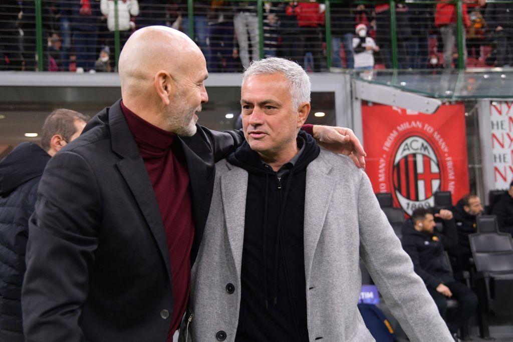 Pioli e Mourinho a San Siro (AS Roma via Getty Images)