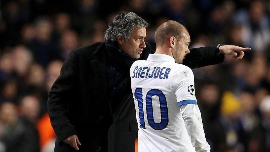 José Mourinho e Wesley Sneijder ai tempi dell'Inter (Getty Images)