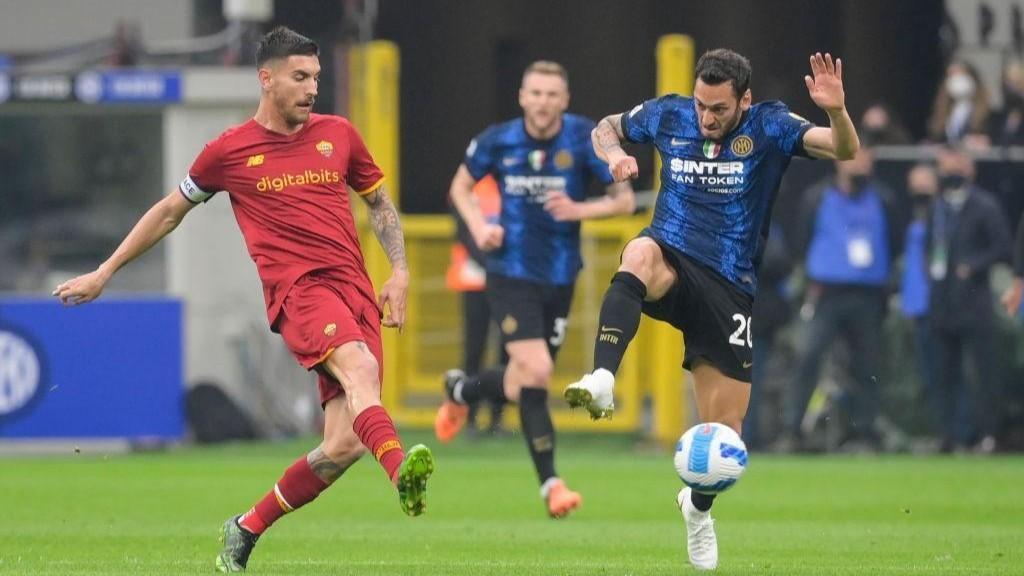 Lorenzo Pellegrini ieri in Inter-Roma (Getty Images)