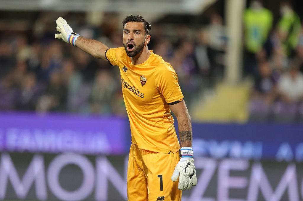 The goalkeeper Rui Patricio on the pitch with Roma  (As Roma via Getty Images)