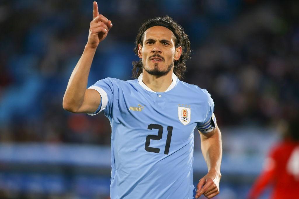Edinson Cavani con la maglia dell'Uruguay (Getty Images) 
