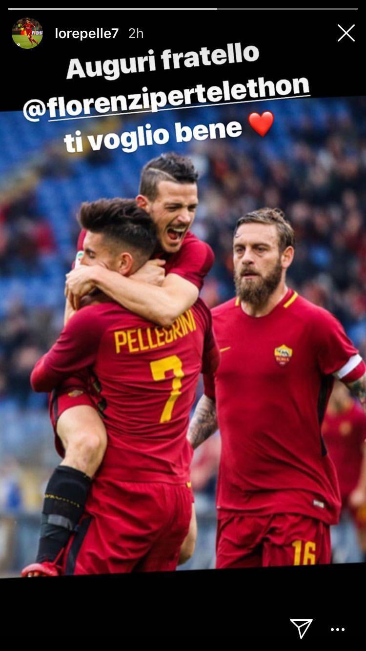 Foto Pellegrini Messaggio A Florenzi Auguri Fratello Ti Voglio Bene