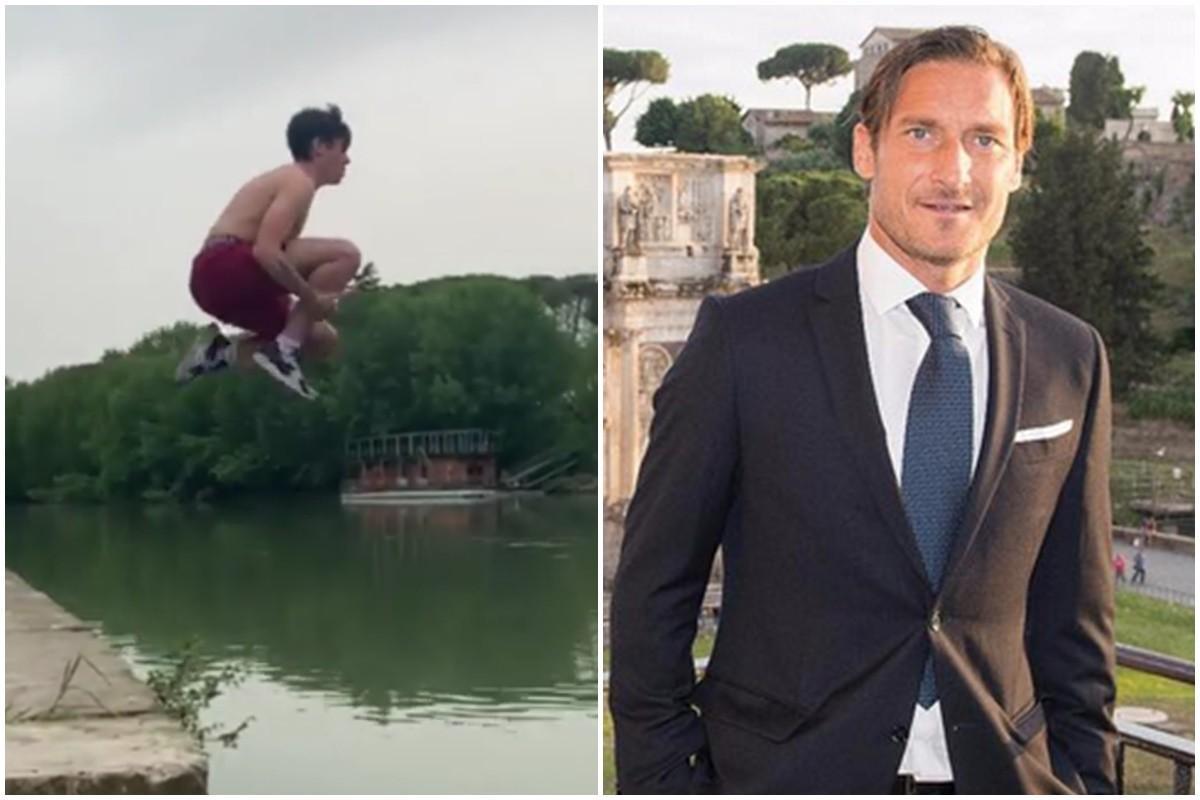VIDEO - Mantiene la promessa fatta a Totti e si tuffa nel Tevere: 