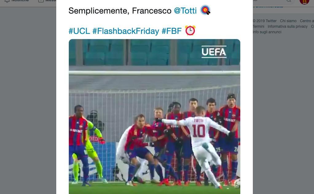 Il tweet dell'Uefa
