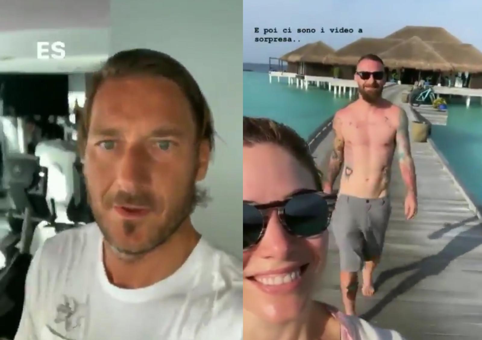 VIDEO - Le vacanze delle bandiere: Totti si allena sempre, De Rossi alle Maldive