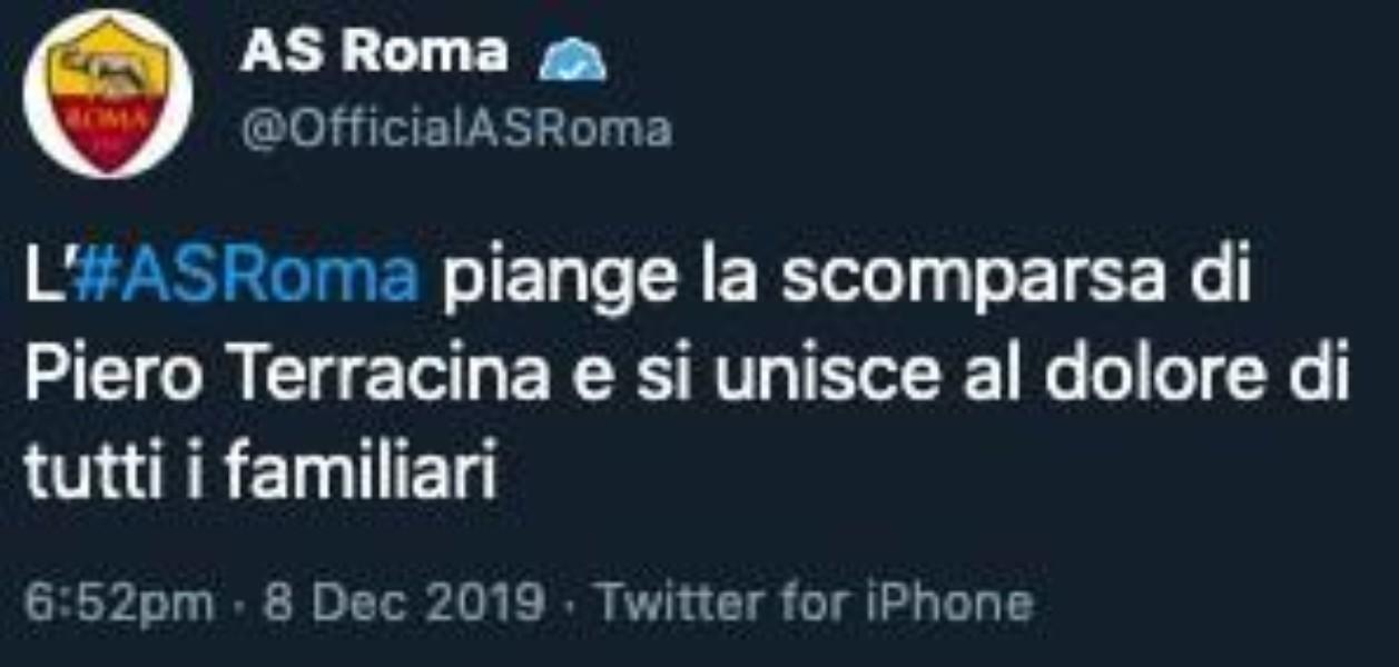 Il tweet della Roma 