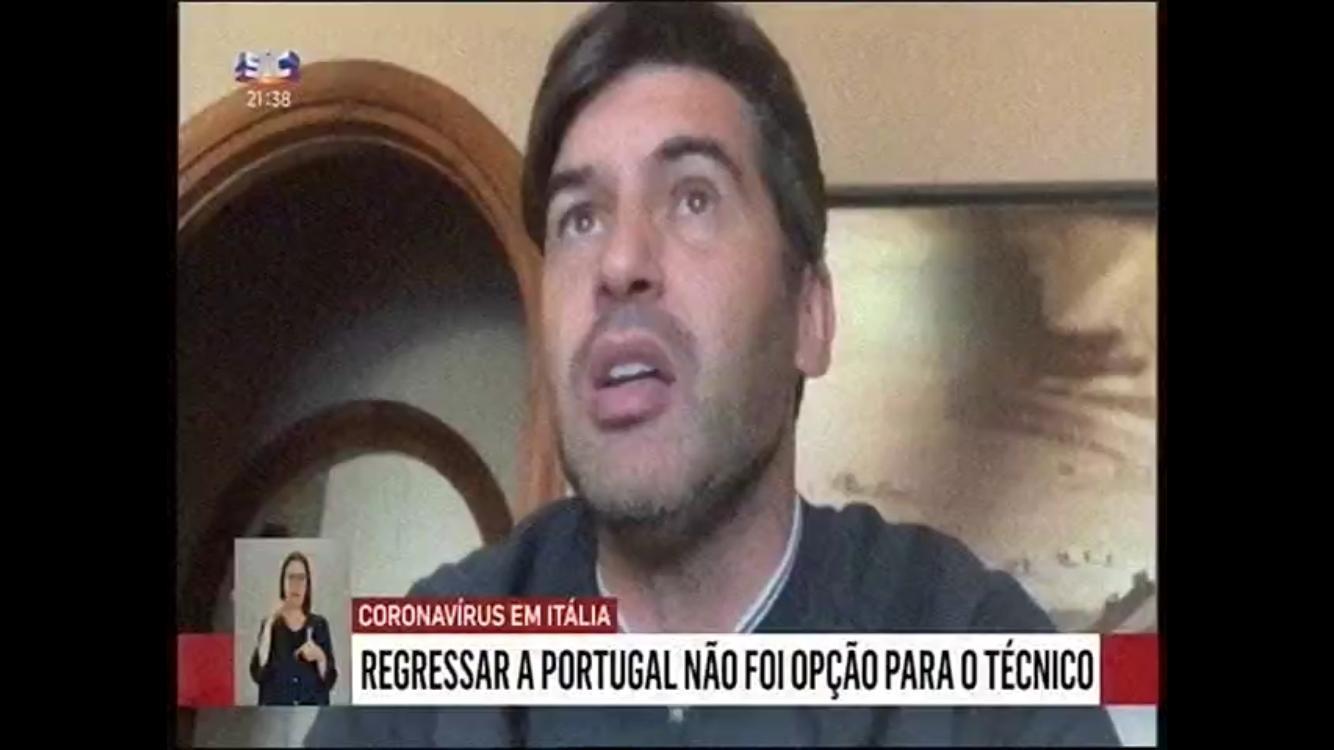 Paulo Fonseca e la videochiamata con l'emittente Sic 