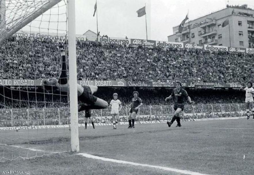 Il gol del vantaggio di Pruzzo (Foto AS Roma) 