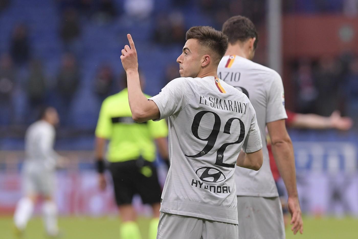 El Shaarawy esulta dopo il gol al Genoa del 5 maggio 2019 ©LaPresse