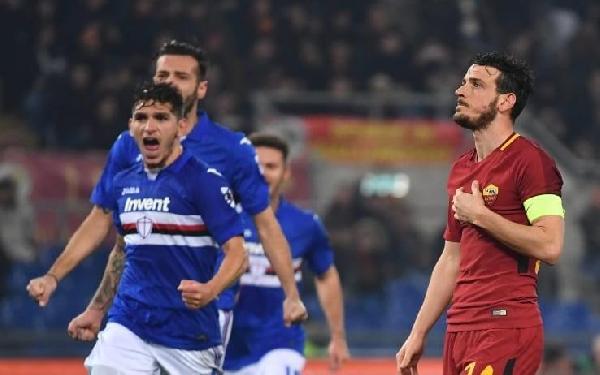 Roma-Sampdoria 0-1: Florenzi sbaglia un rigore decisivo contro i blucerchiati che così espugnano l'Olimpico