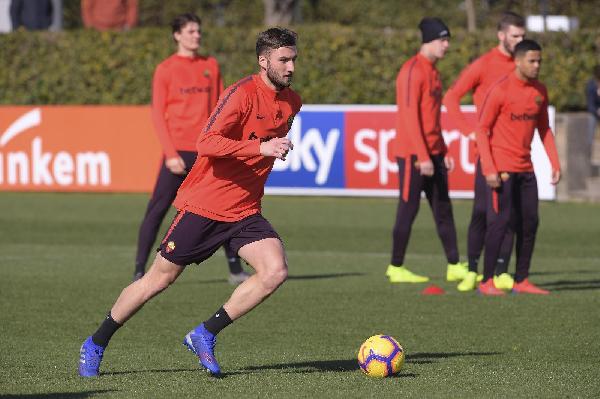 Cristante durante le esercitazioni ©LaPresse