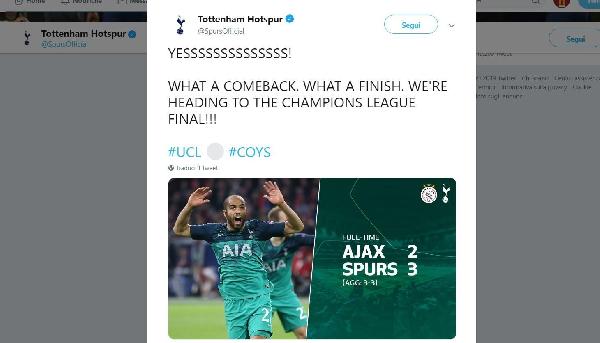 Champions League, il Tottenham rimonta l'Ajax e va in finale con il Liverpool