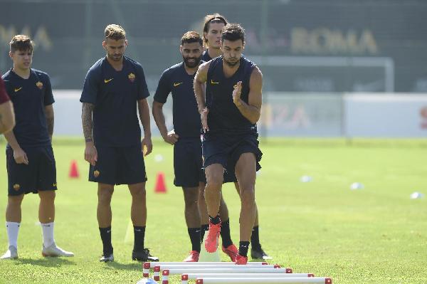 Pastore durante le esercitazioni atletiche ©LaPresse