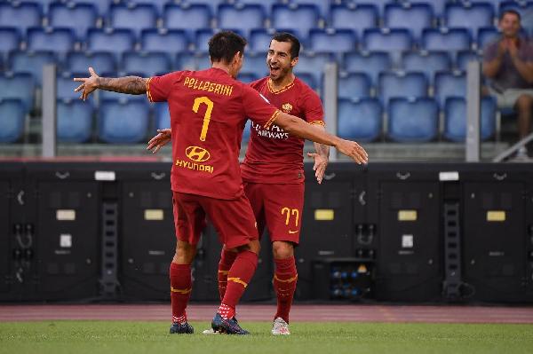 FOTO - La Roma ne fa quattro: le esultanze di Cristante, Dzeko, Mkhitaryan e Kluivert ©LaPresse