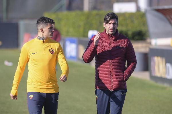 Diego Perotti e Paulo Fonseca ©LaPresse