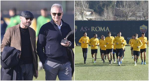 FOTO - La Roma corre verso la Juventus sotto gli occhi di Fienga e Petrachi 