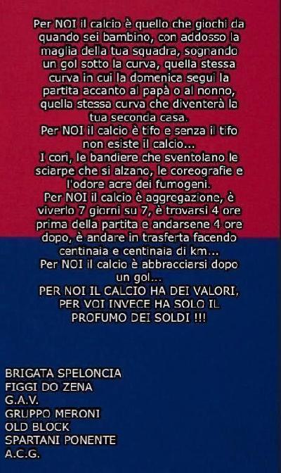 Comunicato Ultras Genoa