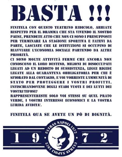 Comunicato ultras Napoli