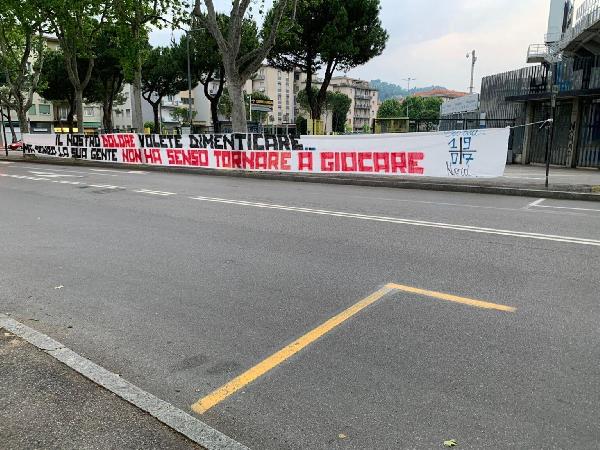 Striscione ultras Atalanta