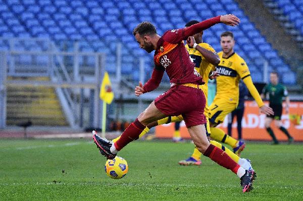 Con il sinistro Borja Mayoral batte Sepe sfruttando l'assist di Spinazzola ©LaPresse