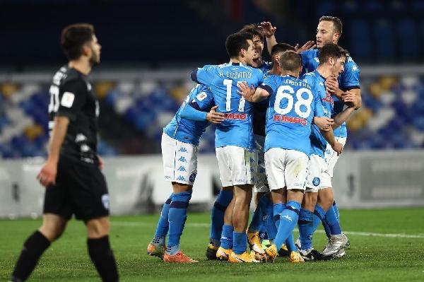 Coppa Italia, il Napoli supera 3-2 l'Empoli: affronterà la vincente di Roma-Spezia